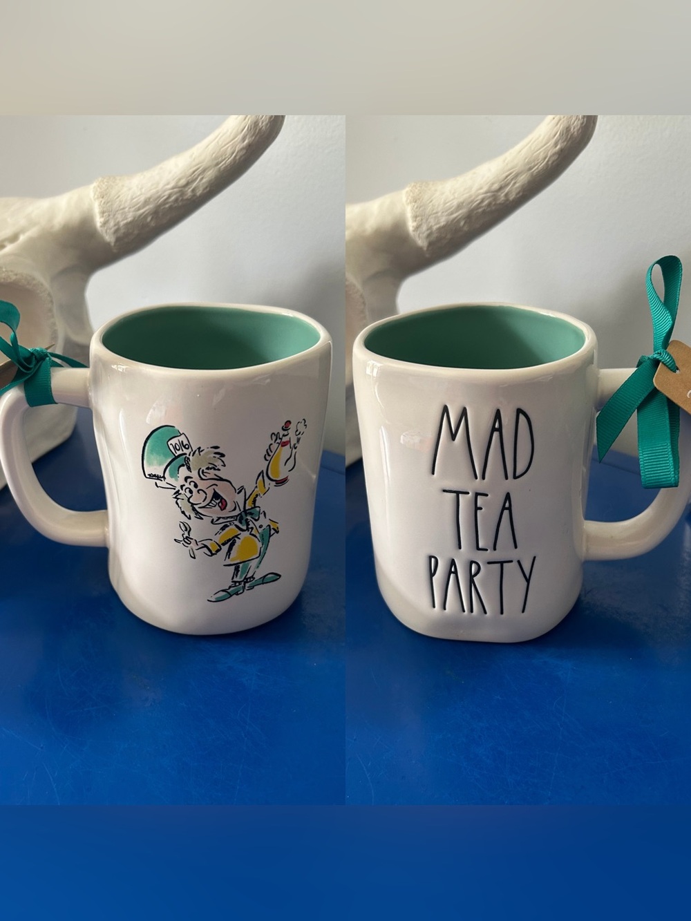 Rae Dunn Disney Alice in Wonderland Mad Hatter Mad Tea Party Double Sided Mug